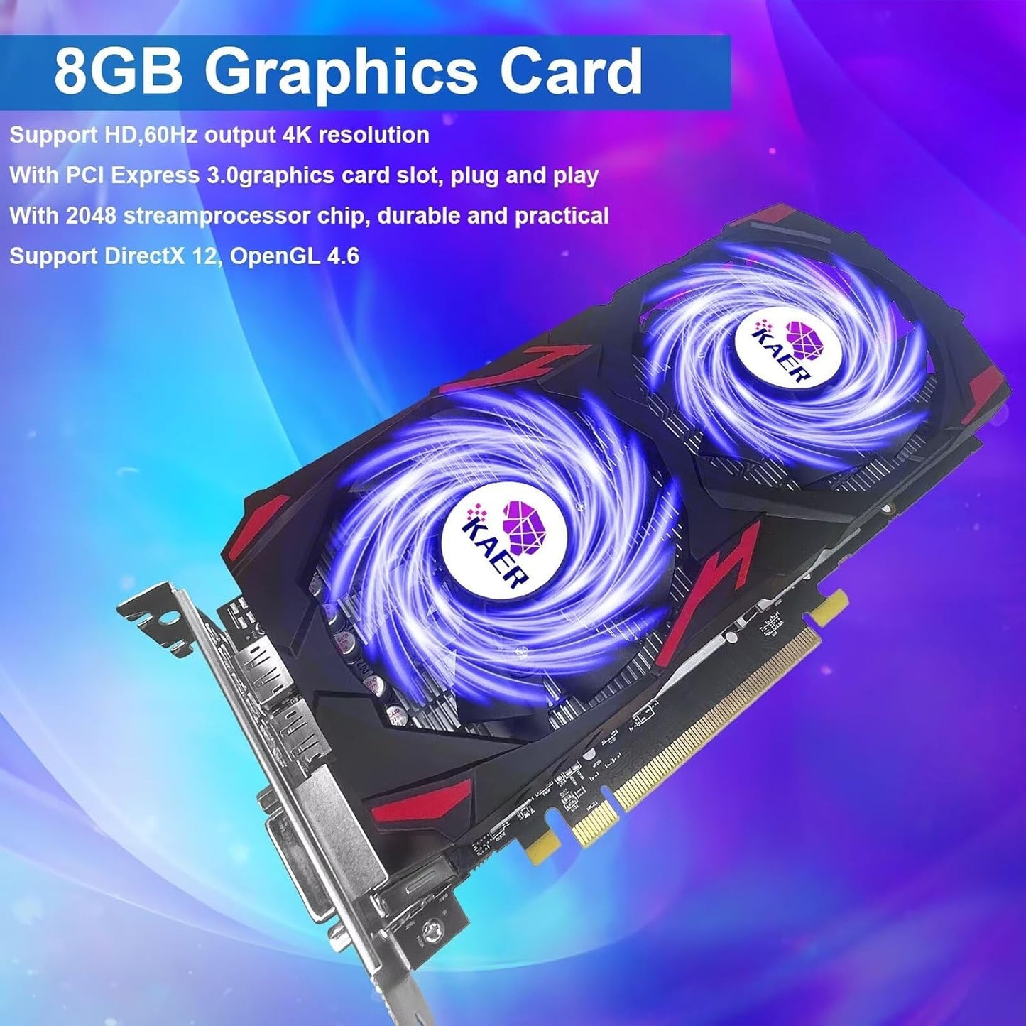 AMD Radeon RX 580 Graphics Card, 8GB, GDDR5, 256 Bit, Directx 12, PCI Express 3.0, DP/HDMI/DVI-D, Desktop Gaming Video Card, Computer GPU…