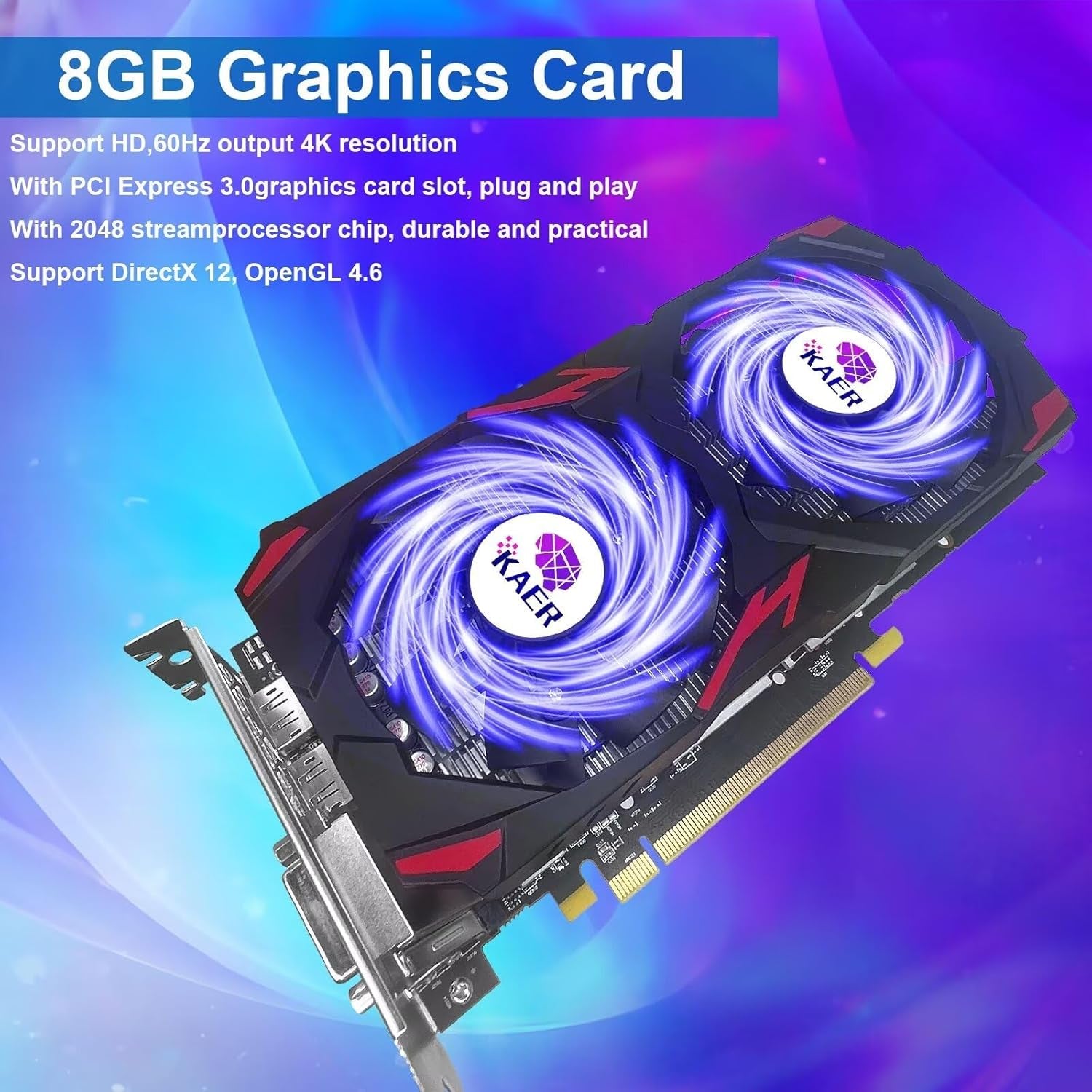 AMD Radeon RX 580 Graphics Card, 8GB, GDDR5, 256 Bit, Directx 12, PCI Express 3.0, DP/HDMI/DVI-D, Desktop Gaming Video Card, Computer GPU…