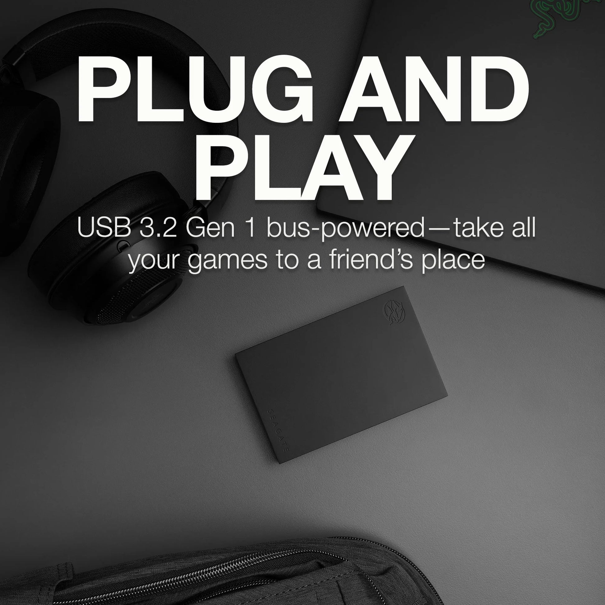 Firecuda Gaming 1TB External USB 3.2 Gen 1 Hard Drive with RGB LED Lighting (STKL1000400)