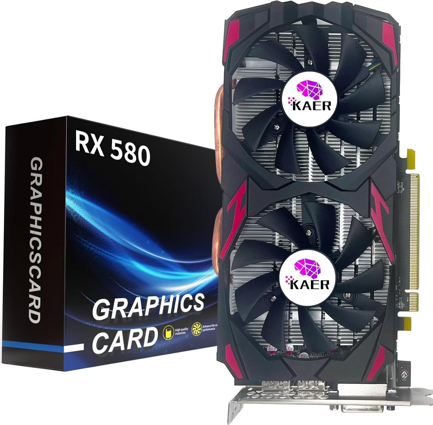 AMD Radeon RX 580 Graphics Card, 8GB, GDDR5, 256 Bit, Directx 12, PCI Express 3.0, DP/HDMI/DVI-D, Desktop Gaming Video Card, Computer GPU…