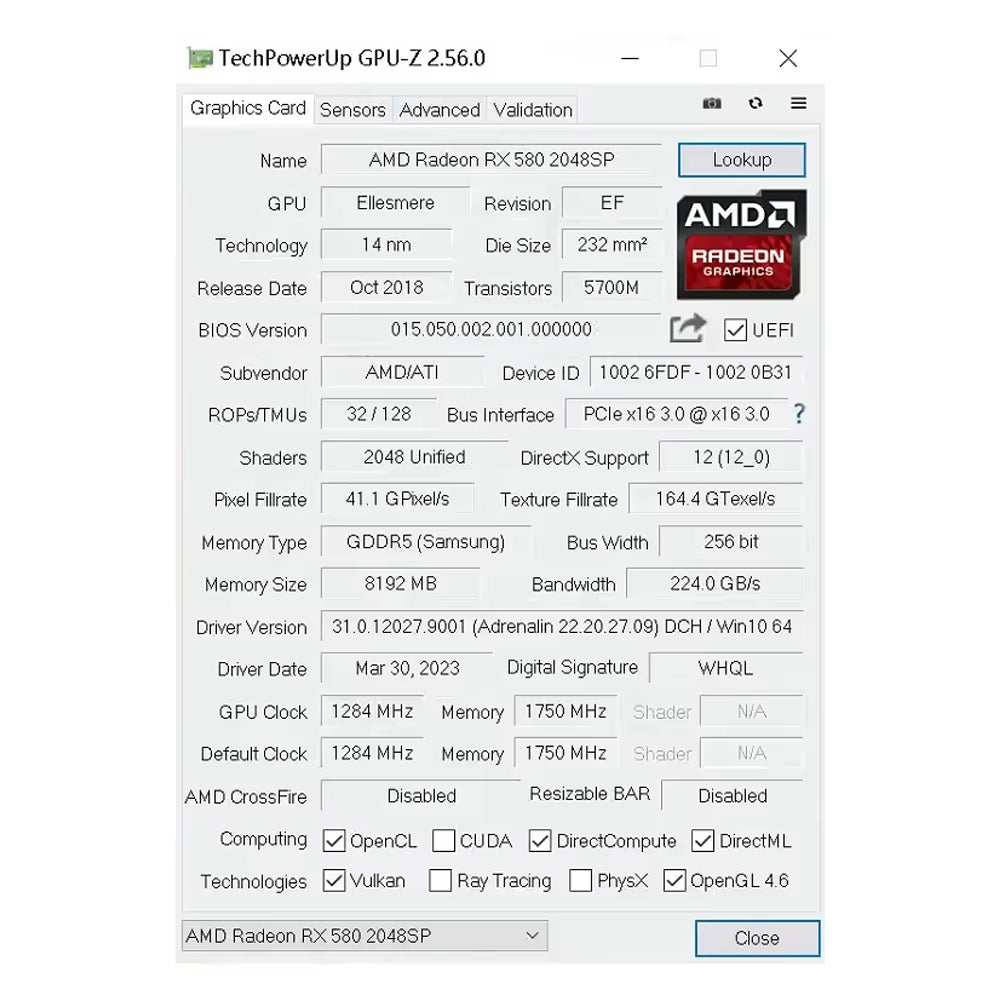 Original Radeon RX580 8G Graphics Cards GDDR5 Memory Video Gaming Card Pcie3.0X16 HDMI DP DVI for Desktop Computer AMD
